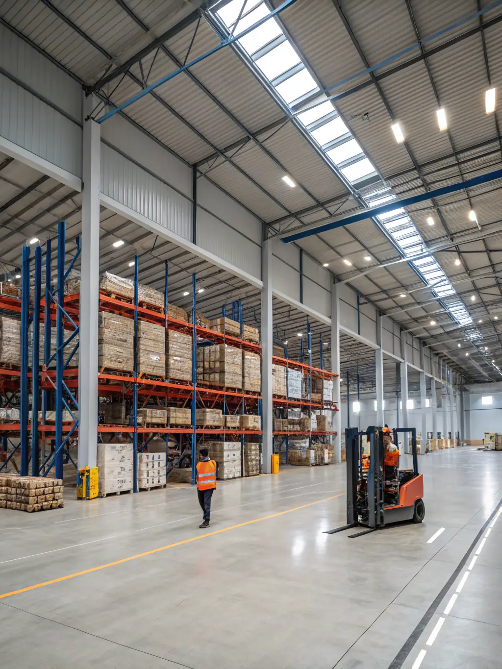A well-organized warehouse with packages, highlighting Prestige Group's logistics infrastructure.